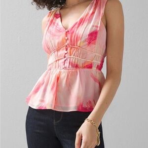 White House Black Market Ruched-Waist Blouse Sleeveless Top XS NWOT